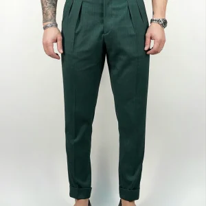 Gurkha 4 Bottoni - Fondo 17/20cm | Doppia Fibbia Regolabile | Verde Smeraldo