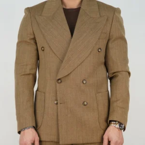 Abito doppiopetto petto a lancia - Linea Extensive | spigato marrone