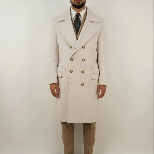 Cappotto Chesterfield Spigato Panna