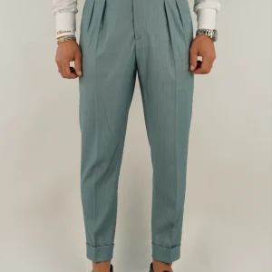 Gurkha 4 Bottoni - Fondo 17/20cm | Doppia Fibbia Regolabile | Verde Tiffany