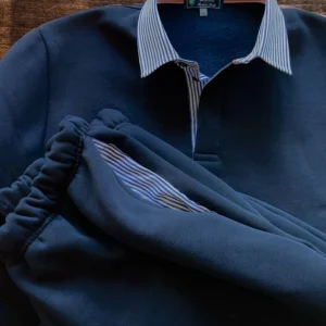 COMPLETO FELPA COLLO IN CAMICIA E PANTALONE IN FELPA