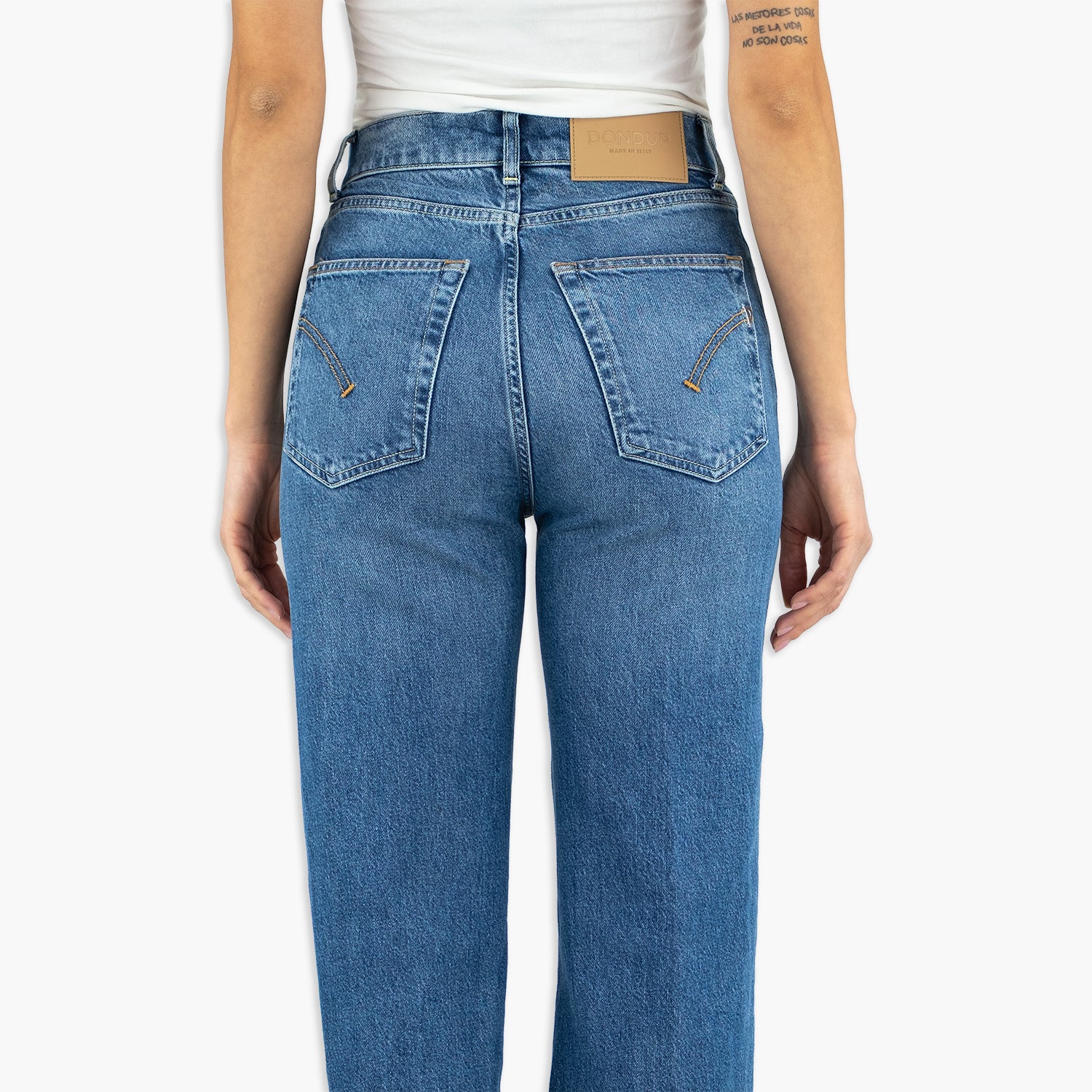 Jeans DONDUP Amber Wide Leg in Denim Stretch Lyocell Lavaggio Medio - immagine 3