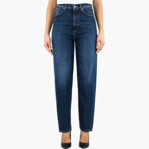 Jeans DONDUP Bessie Loose in Puro Denim Lavaggio Medio Scuro