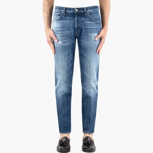 Jeans DONDUP Brighton in Denim Stretch Micro Abrasioni Lavaggio Medio
