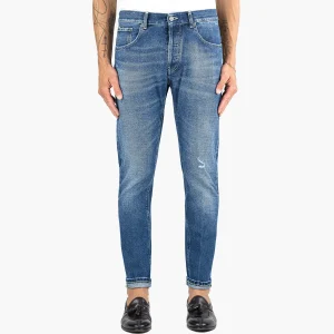 Jeans DONDUP Dian in Puro Denim con Micro Abrasione Lavaggio Medio