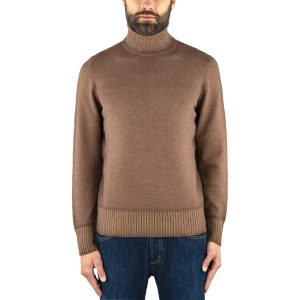 Maglia DRUMOHR in Pura Lana Merino Dolcevita Nocciola