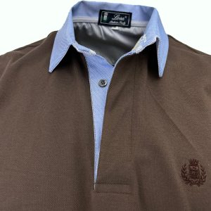 POLO Uomo Piquet  Castagna Collo Oxford