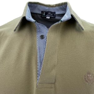 Maglia Polo Piquet Sabbia collo Camicia in Tinta