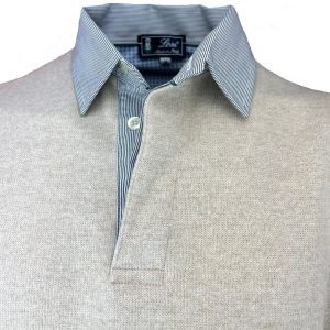 POLO UOMO COSTA Beige Collo Rigatino