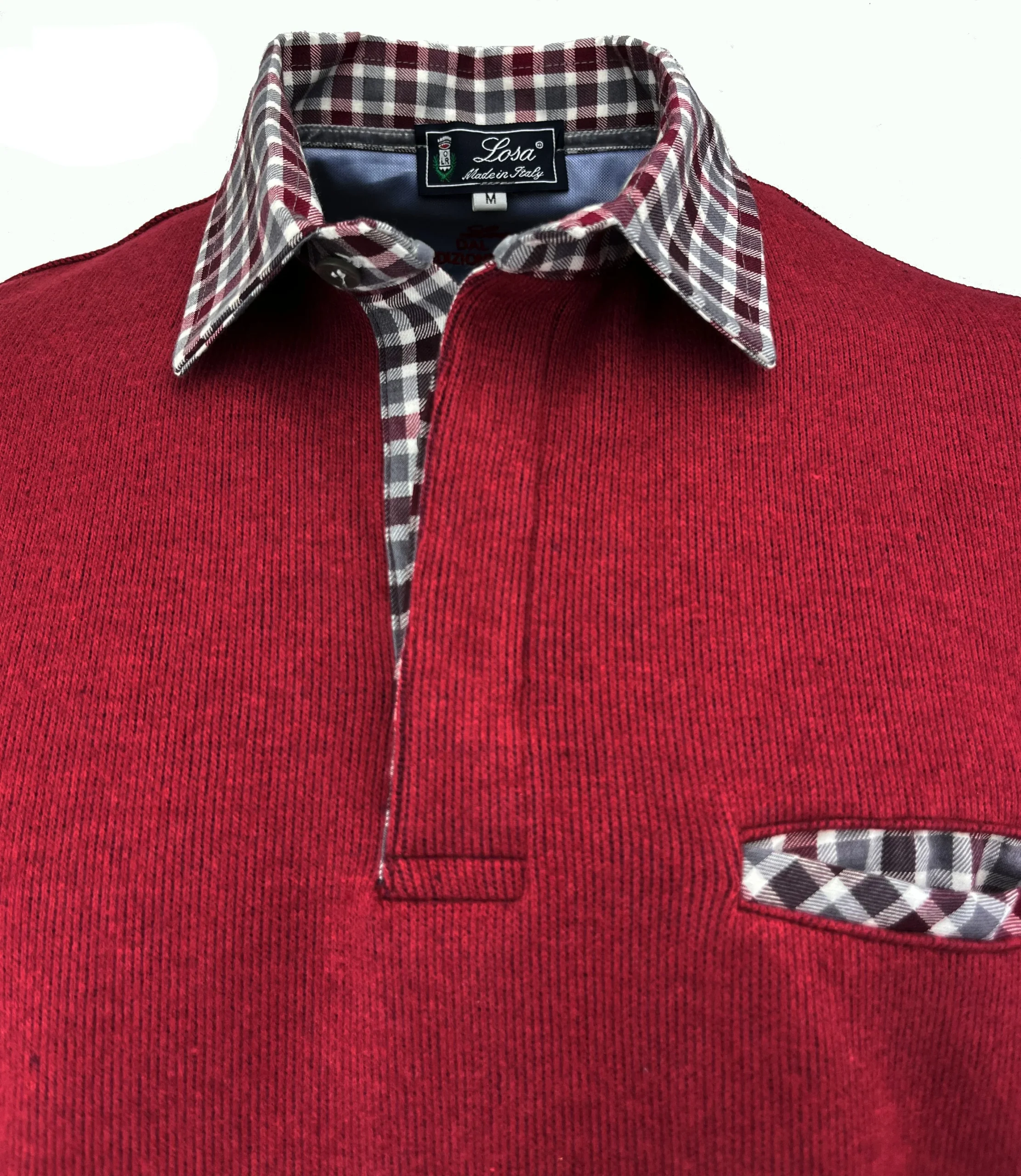 POLO  UOMO COSTA Bordeaux Collo Quadretti - immagine 2