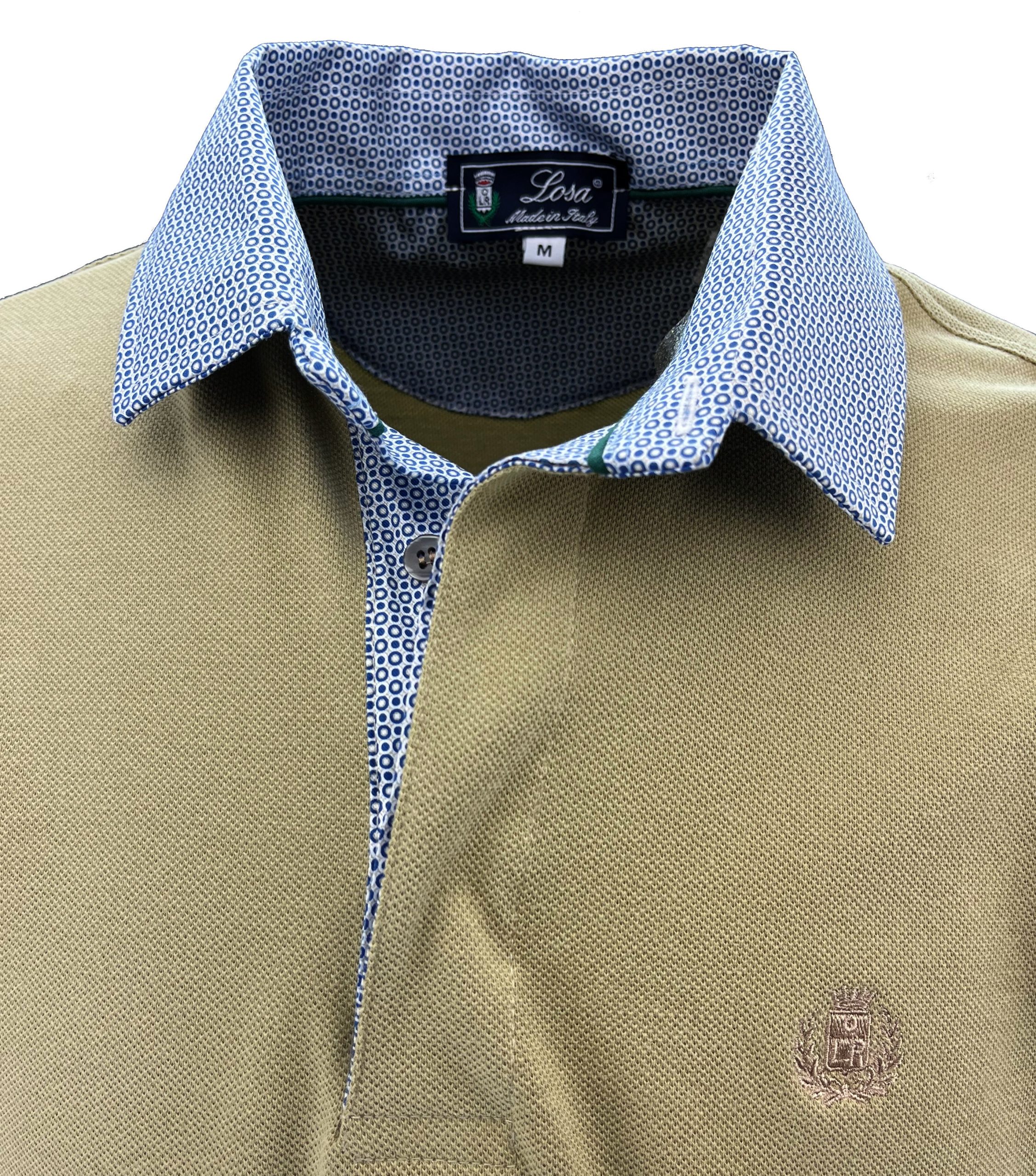 Maglia Polo Piquet Sabbia collo Camicia Fantasia - immagine 2