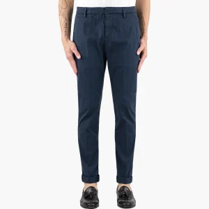 Pantalone DONDUP Gaubert in Gabardina Leggera Stretch Blu Navy