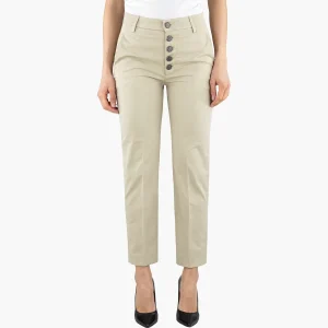 Pantalone DONDUP Nima in Gabardina Compact Stretch Beige