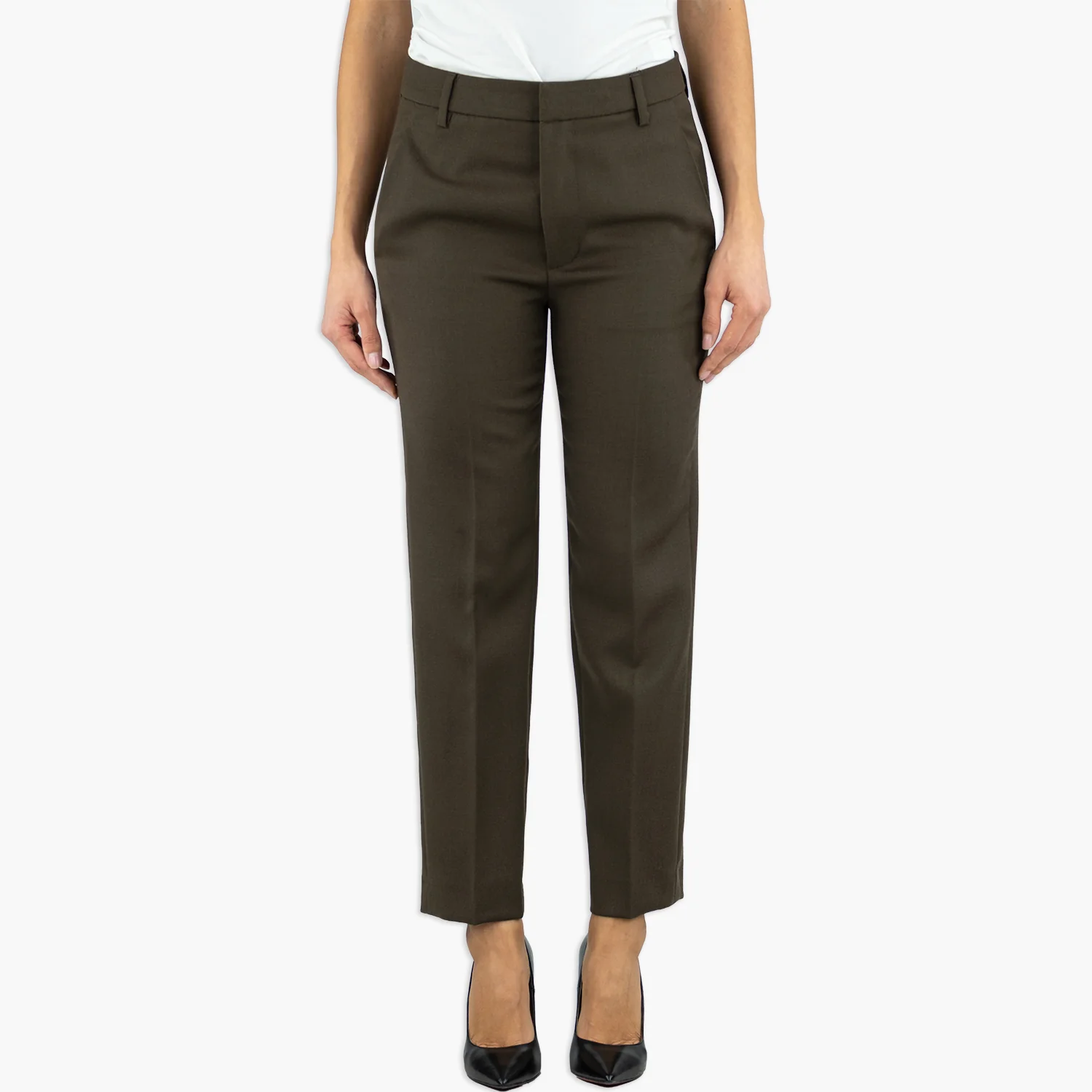 Pantalone DONDUP Nima Zip in Pura Lana Vergine Militare - immagine 2