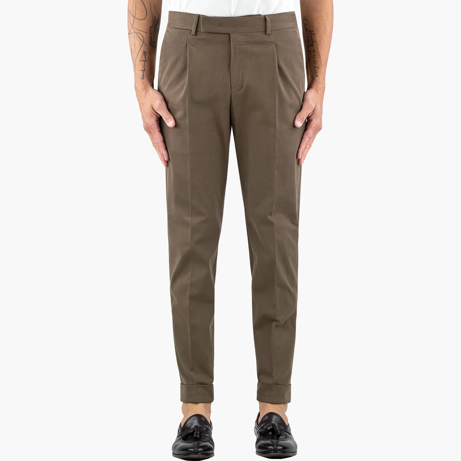Pantalone PT Torino Edge Rebel Fit in Gabardina Stretch Fango - immagine 2