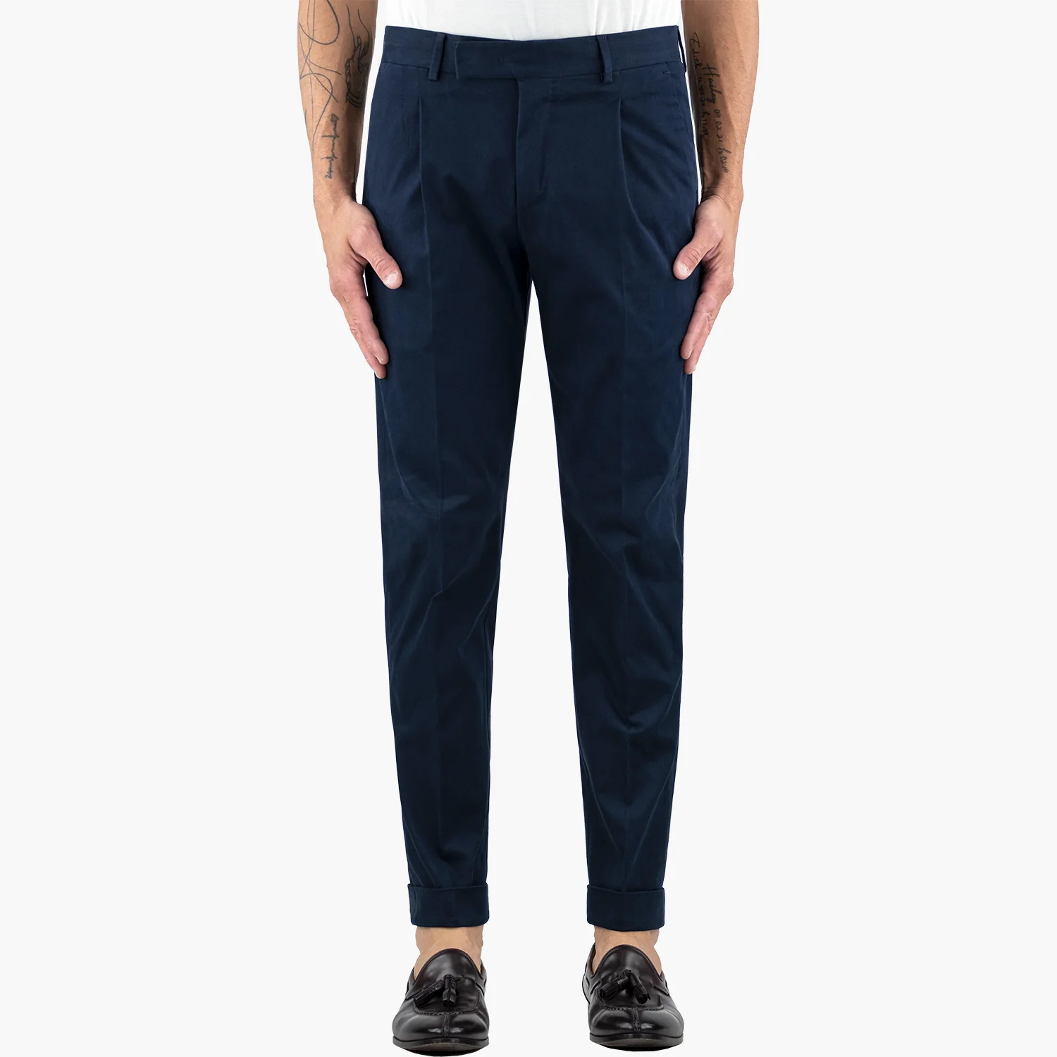 Pantalone PT Torino Edge Rebel Fit in Gabardina Stretch Blu Navy - immagine 2