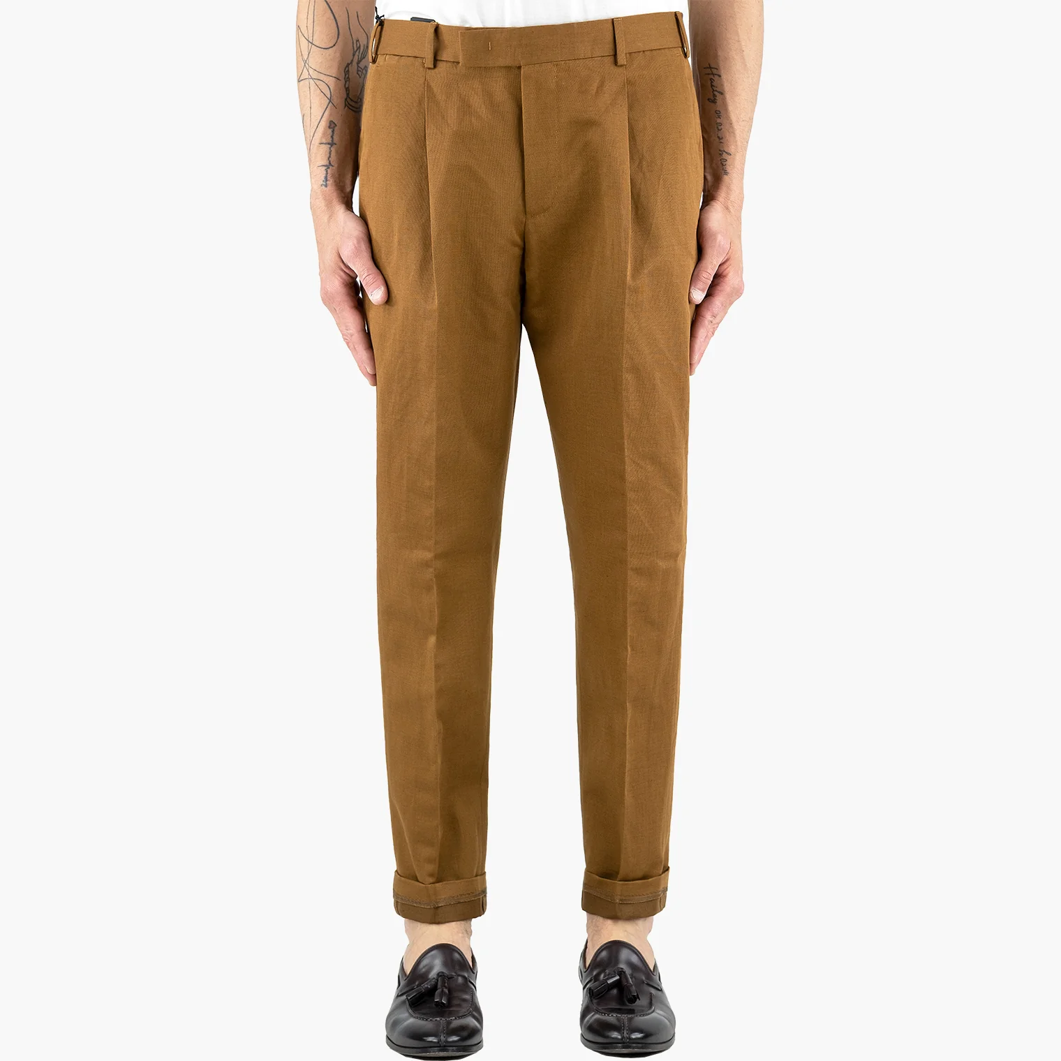 Pantalone PT Torino Edge Rebel Fit in Gabardina di Cotone Ruggine - immagine 2