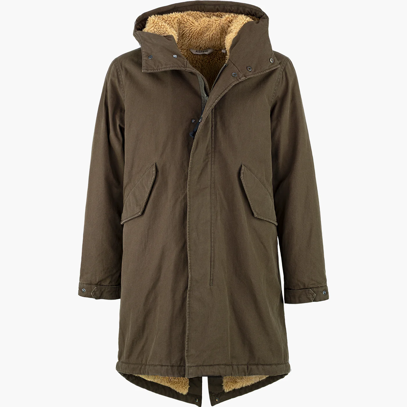 Parka ASPESI Fuller in Canvas di Cotone con Militare