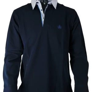 POLO UOMO Piquet Blu Navy Millerighe