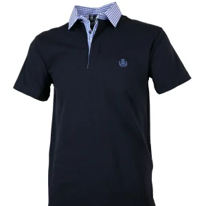 Piquet  Blu Navy Collo Quadretti