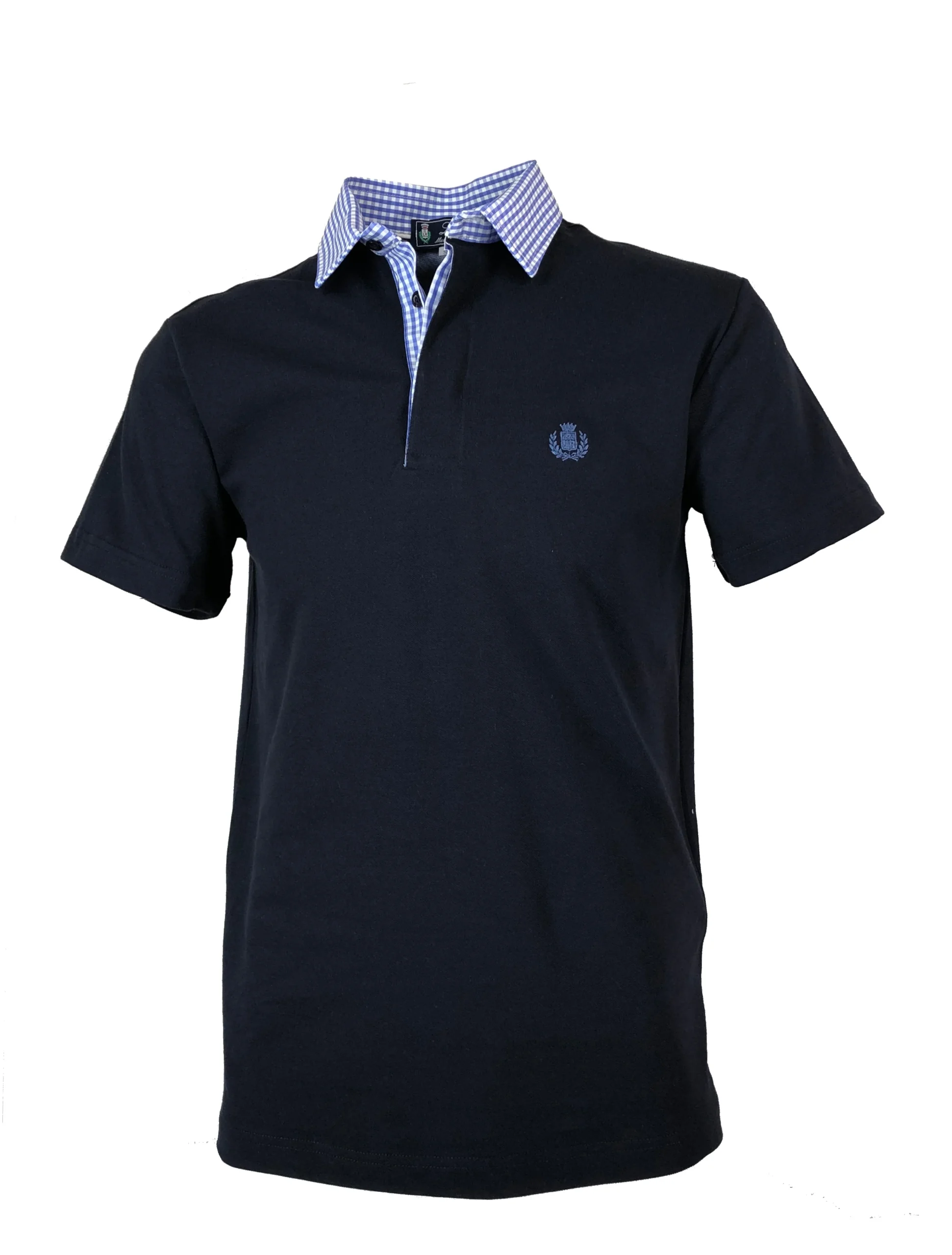 Piquet Blu Navy Collo Quadretti