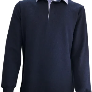 POLO UOMO Piquet  Lavorato Blu Navy Collo Rigato