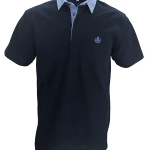 POLO Piquet Uomo Blu Navy collo Fantasia