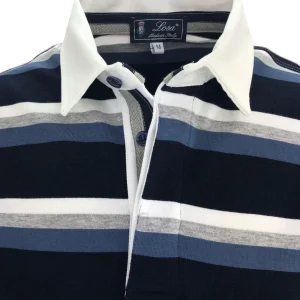 POLOJersey Cotone Rigato Avio Blu