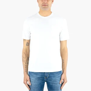T-Shirt ASPESI in Jersey di Cotone con Taschino Bianca