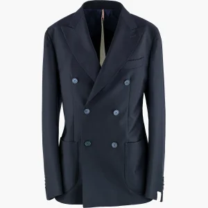 Abito Doppiopetto SANTANIELLO in Lana e Cashmere Blu Navy