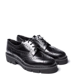 Allacciata Derby Vitulli & Co. Coda Di Rondine Pelle Sierra Nero