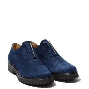 Allacciata Francesina Giorgia Camoscio Blu