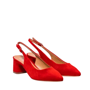 Slingback Le Gazzelle Camoscio Rosso