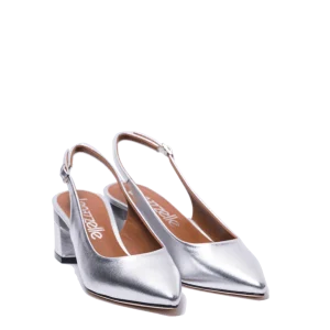 Slingback Le Gazzelle Pelle Laminato Argento