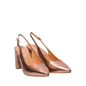 Slingback Le Gazzelle Alto Pelle Luxor Rame