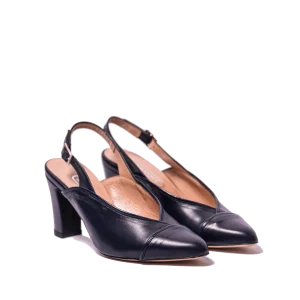 Slingback Savorè Nappa Blu Bordino Vernice Blu