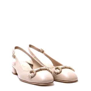 Slingback Luca Grossi Fibbia Dorata Pelle Willer Nude