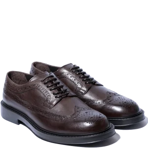 Classica Allacciata Derby Triver Flight Pelle Coda Di Rondine Moro