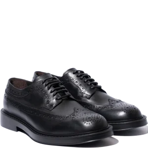 Classica Allacciata Derby Triver Flight Pelle Coda Di Rondine Nero