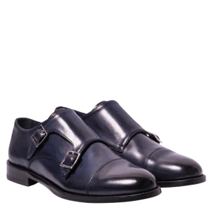 Classica Doppia Fibbia Brecos Cortina Vitello Blu