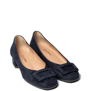 Décolleté La Sellerie Fibbia Camoscio Blu Notte