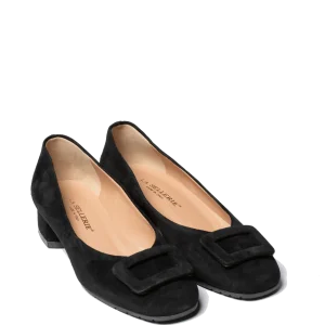 Décolleté La Sellerie Fibbia Camoscio Nero