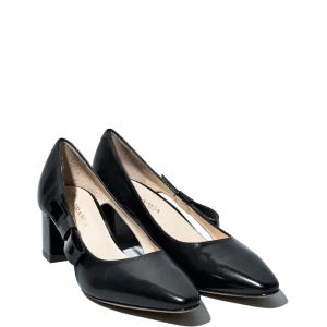 Décolleté La Sellerie Pelle Belfagor Nero Fiocco Vernice Nero