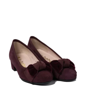 Décolleté Le Babe Camoscio Amaranto Fiocco Velluto