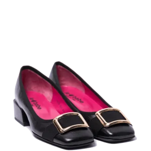 Décolleté Le Babe Charlie Fibbia Geometrica Nappa Nero