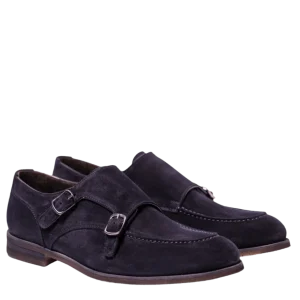 Doppia Fibbia Jerold Wilton Morbida Camoscio Blu