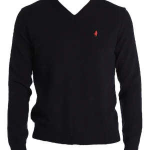Maglione Con Scollo A V McS-M-K-09002 Blue Navy