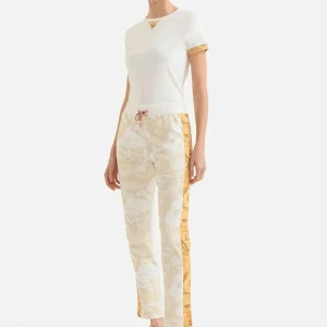 Pantaloni Tuta 0444 Cammello, Sabbia, Bianco