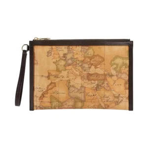 Pochette Geo Iconic Mix clutch con polsiera PN99 Cioccolato