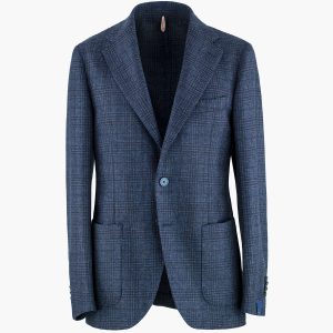 Giacca SANTANIELLO in Pura Lana Principe di Galles Blu